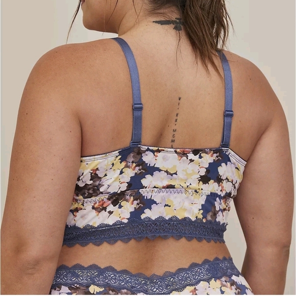 Torrid Curve Floral Ruched Bralette Bra Size 2X Cottagecore Whimsey Core Fairy - Picture 2 of 8